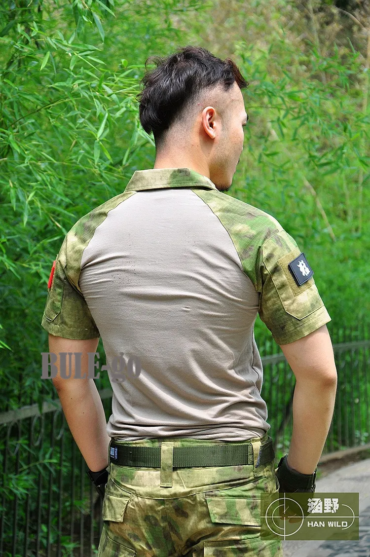 Открытый Для мужчин летом Армия Камуфляж Combat Tactical Военная Униформа футболка Пеший Туризм короткий рукав Топ Футболки для женщин Человек Одежда