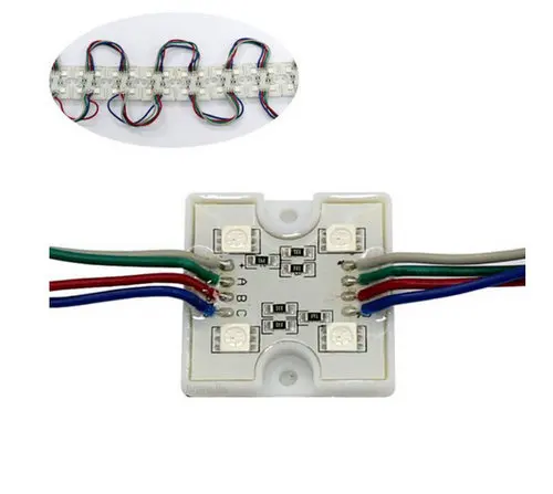 100 шт./лот 4 светодиода 5050 SMD RGB светодиодный модуль водонепроницаемая лампа
