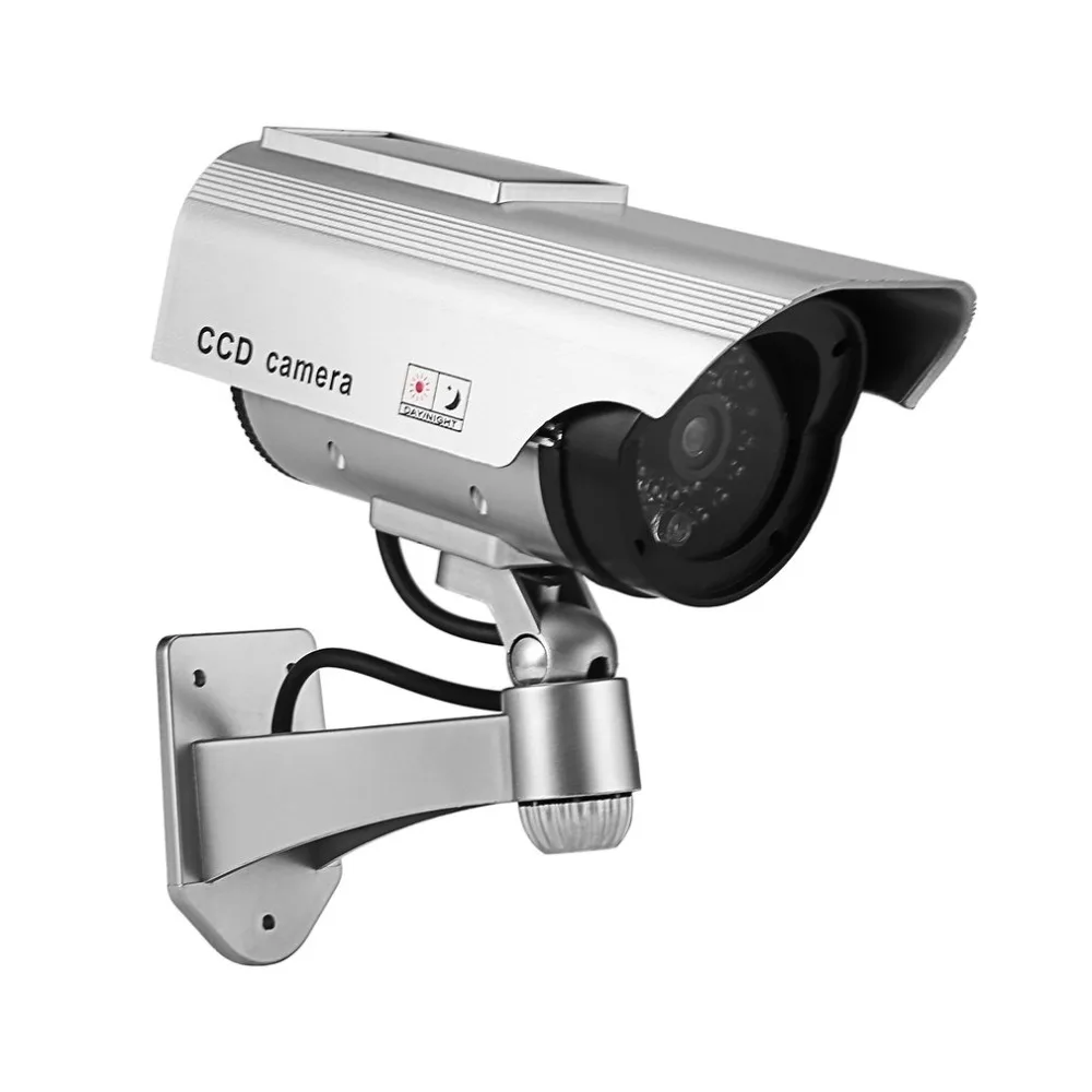 Solar Powered Fake Camera Dummy High Simulation CCTV Home Security Surveillance With Led Red Light Flashing | Безопасность и