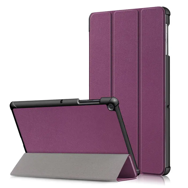 Purple Чехол для samsung galaxy tab S5e 10,5 SM-T720 SM-T725, тонкий магнитный складной чехол из искусственной кожи с подставкой+ пленка+ стилус - Цвет: Purple
