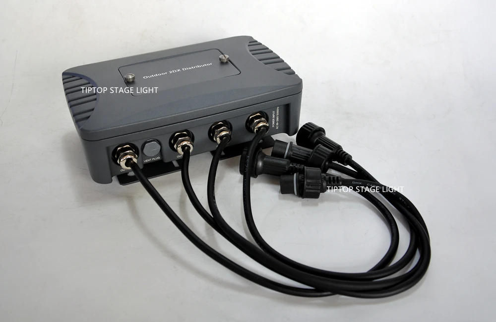 للبيع Freeshipping للماء في الهواء الطلق DMX Spliter 2 طريقة المهنية الإضاءة المعدات وحدة للماء كارنو مشترك الألومنيوم حالة