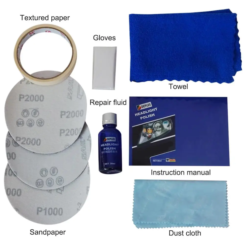 Car Headlight Repair Kit UV Nano-repair Technology Lamp Cover Scratch Polishing Tool Set Refurbished Coating Liquid | Автомобили и