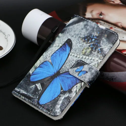 Небесно-голубой Чехол-бумажник с рисунком для Prestigio Grace P5 psp 5515 из искусственной кожи, Модный милый чехол-книжка с изображением единорога, кошки, бабочки, совы - Цвет: Небесно-голубой