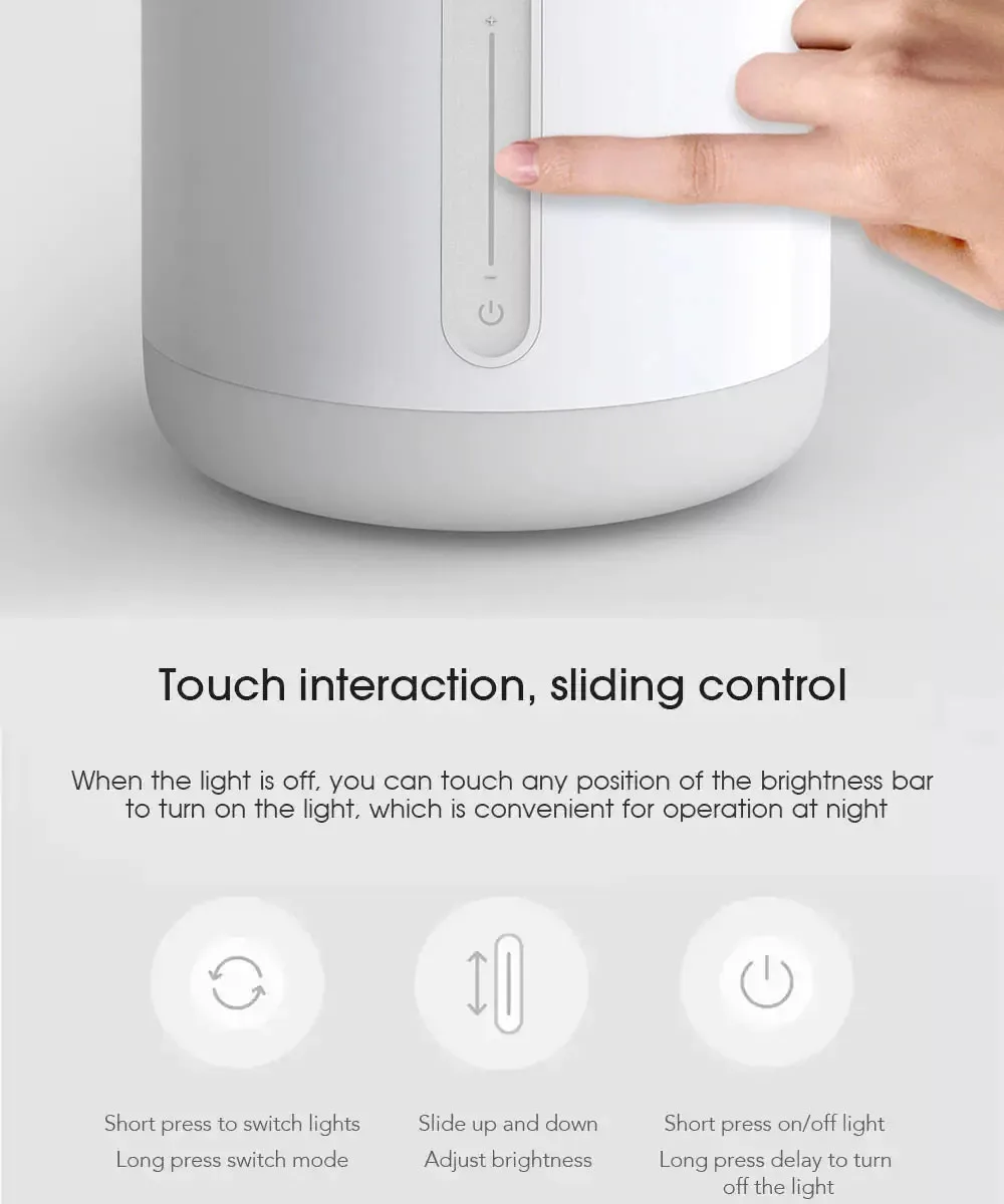 Xiaomi Mijia прикроватная лампа 2 смарт-настольная лампа BlueTooth WiFi сенсорная панель управления приложение Управление по Apple HomeKit Siri