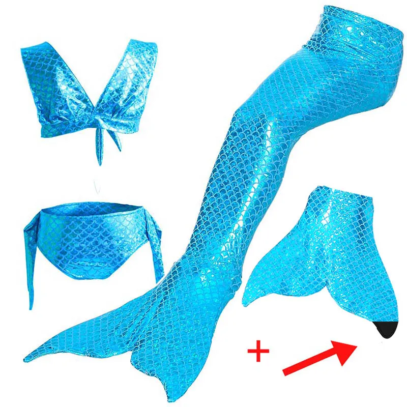 Новинка! 4 шт./компл. костюм Русалочки Принцесса Ариэль дети хвост русалки с