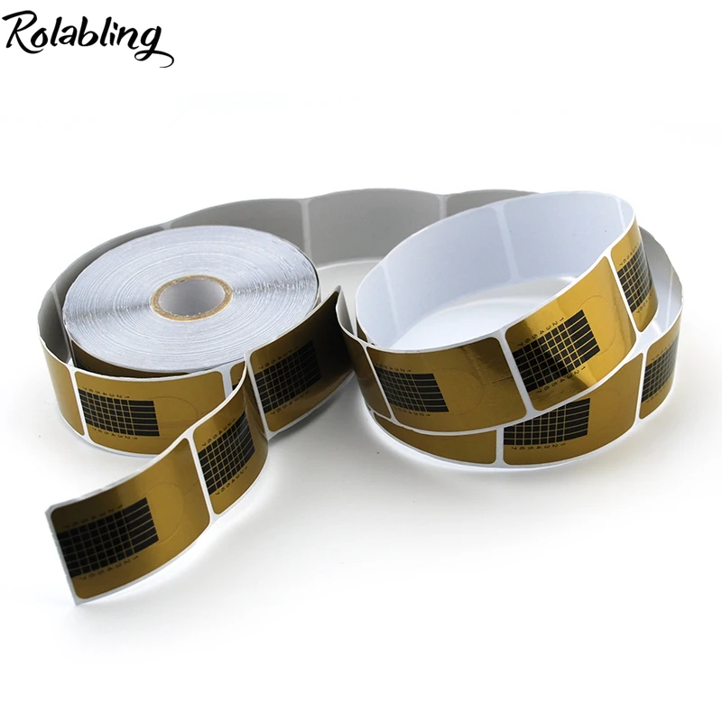 Rolabling Золотая форма 500 шт Новое поступление двойная для ногтей бумага защита