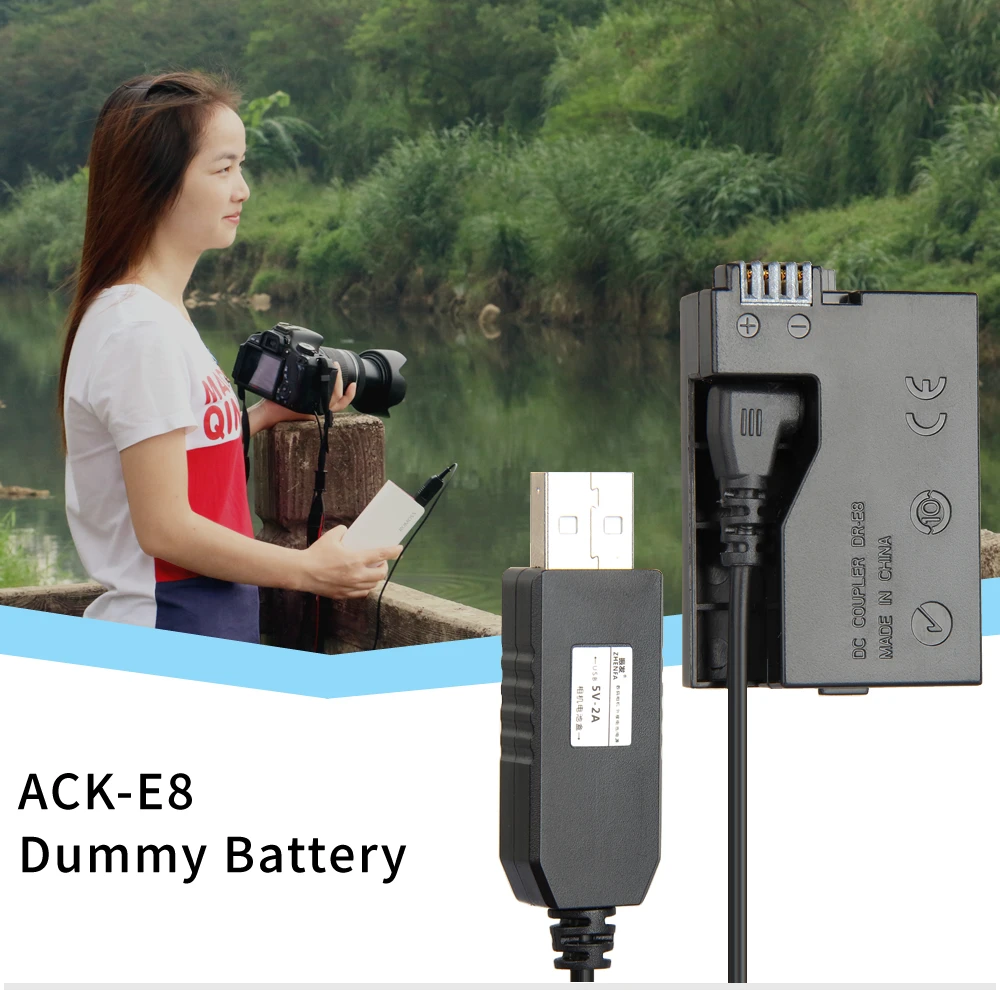5 В USB ACK-E8 DR-E8 LP-E8 Мощность адаптер диск кабель манекен батареи Переходник