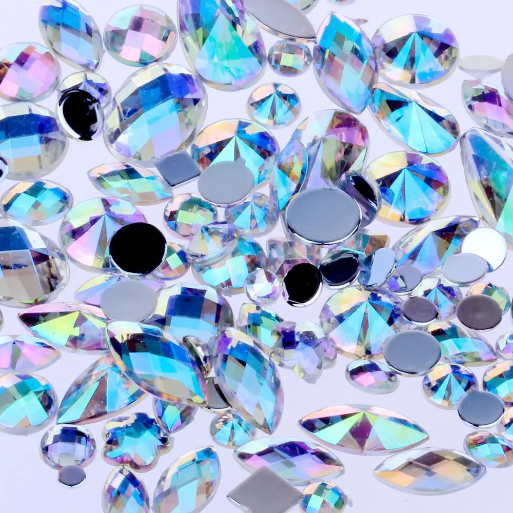 MIOBLET алмазные Стразы для дизайна ногтей 300 шт. 3D круглые овальные наклейки
