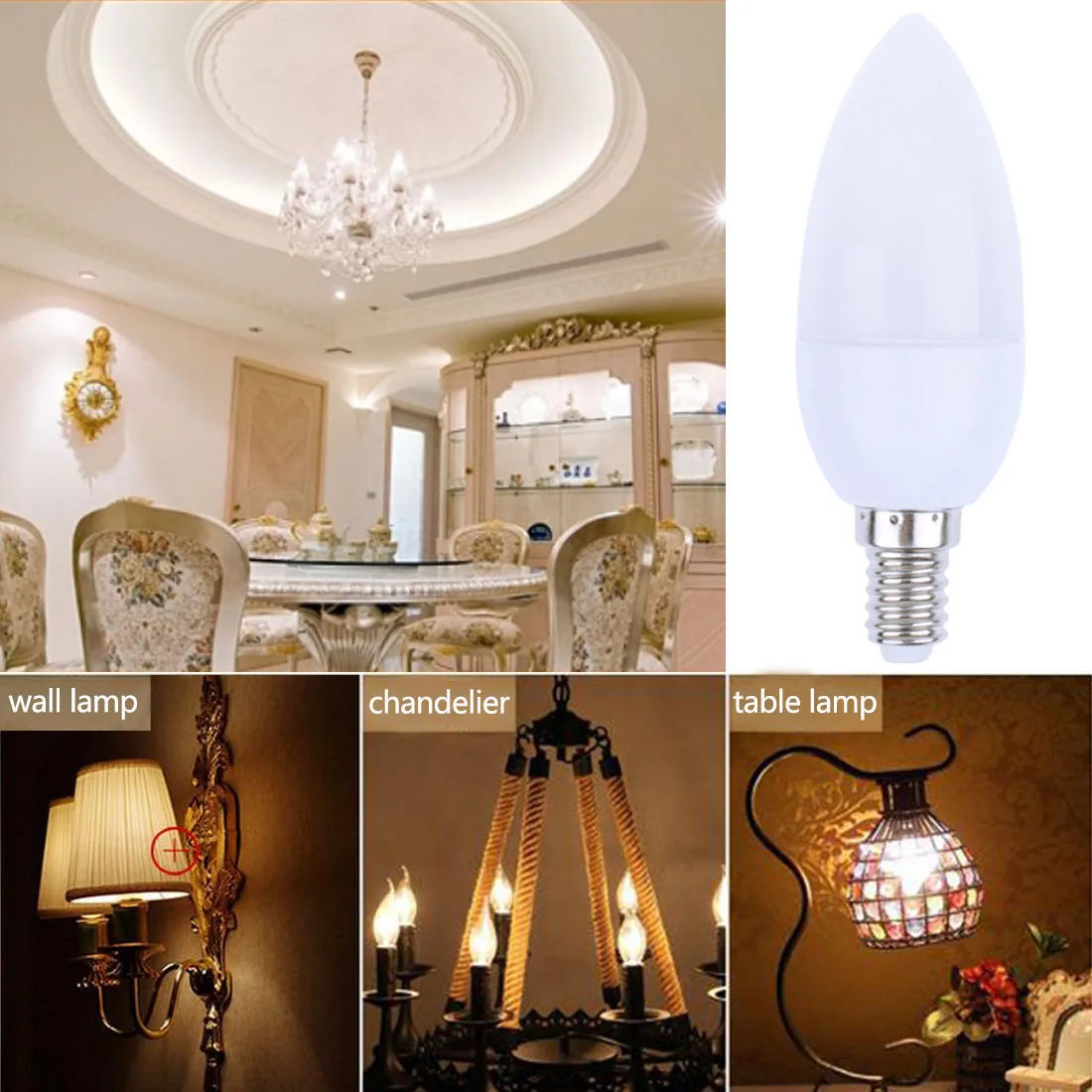 Светодиодная лампа Bombilla для домашнего декора свеча E14 энергосберегающая 3 Вт 85-265