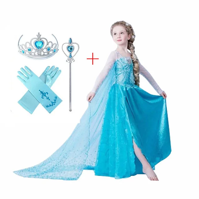 Baby Girl Elsa Dress for Girls Clothing Cosplay Costume Halloween Christmas Party Princess Teens Fancy Cartoon Vestidos | Детская одежда