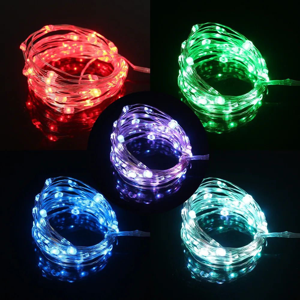 RGB светодио дный огни строки 5 м 50 Водонепроницаемый USB В Фея праздник света с 24Key