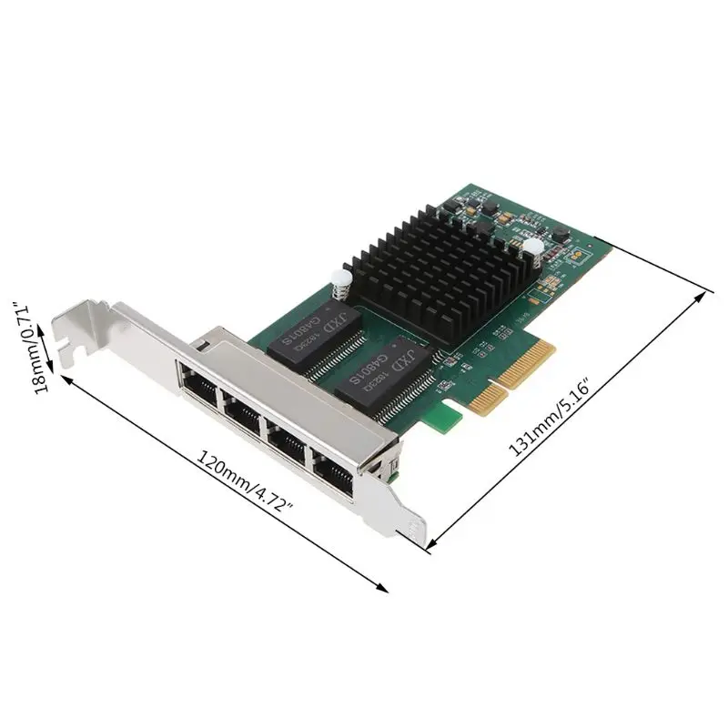 Intel I350-T4-QY чип PCI-Express PCI-E четыре RJ45 гигабитные порты серверный адаптер NIC