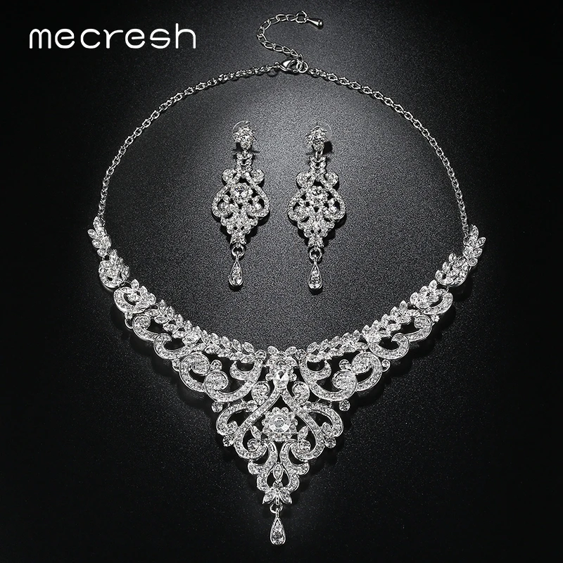 Mecresh модные африканские Ювелирные наборы для женщин Лист Кристалл Стразы