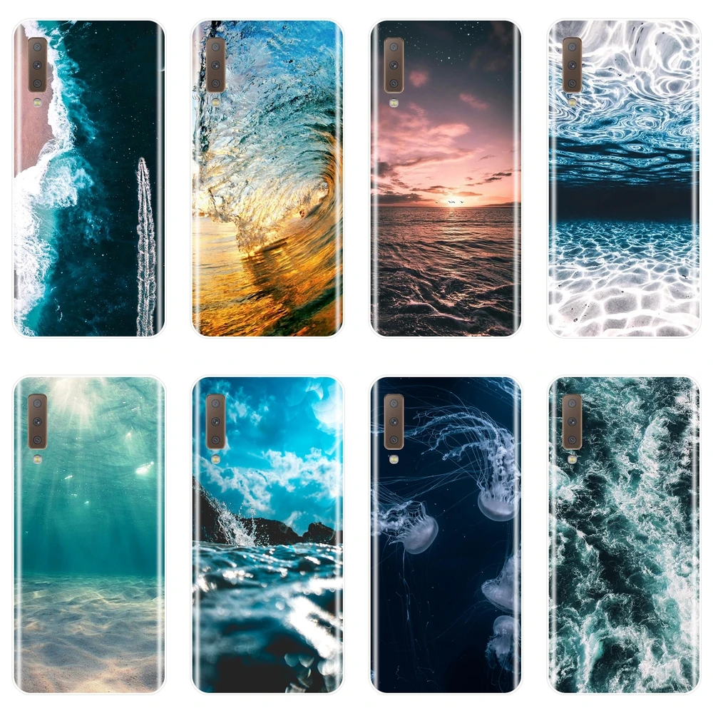 Мягкий силиконовый чехол Wave Ocean для телефона Samsung Galaxy A5 A7 2018 A6 A8 Plus задняя крышка A3