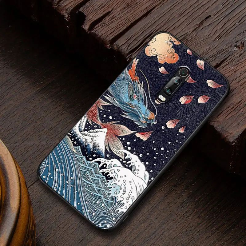 Рельефный Винтажный чехол в китайском и японском стиле для Xiaomi Redmi K20 PRO 9T телефона