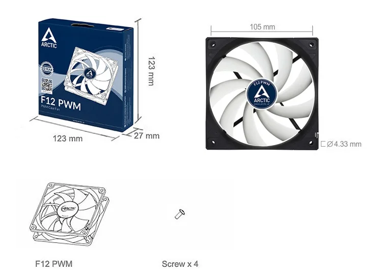 F12 PWM REV.2 ARCTIC cpu Радиатор/чехол для компьютера 12 см вентилятор 4pin PMW контроль температуры/4pin Регулировка 120 мм вентиляторы водяного охлаждения