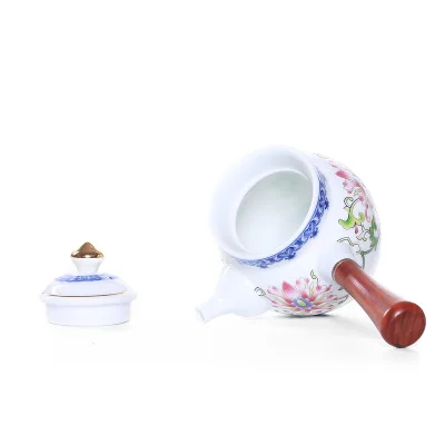Ceramic Side Handle Teapot Small Single Pot Kung Fu Jin Jun Mei Green Tea Set Jingdezhen Flower Jade Porcelain Teaware
