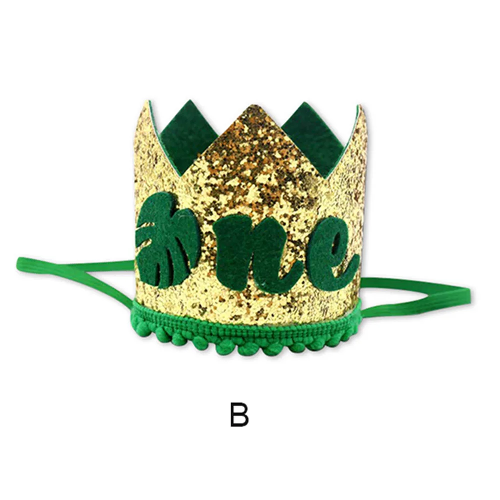 B Crown Hat Джунгли животных тематические стульчик Декор-баннер Корона вечерние принадлежности для ребенка 1-й День рождения LBShipping - Цвет: B Crown Hat