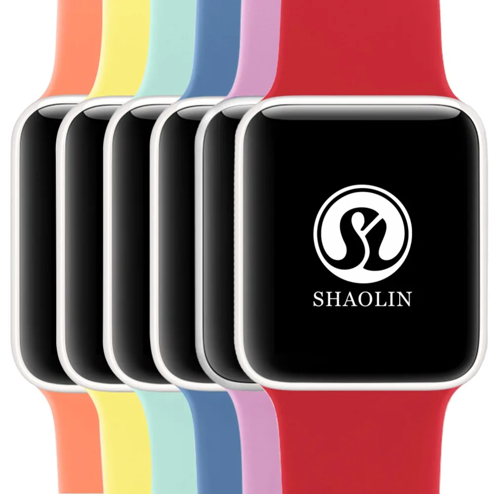 Силиконовый спортивный ремешок для Apple Watch 4 3 2 1 42 мм 38 резиновый браслет