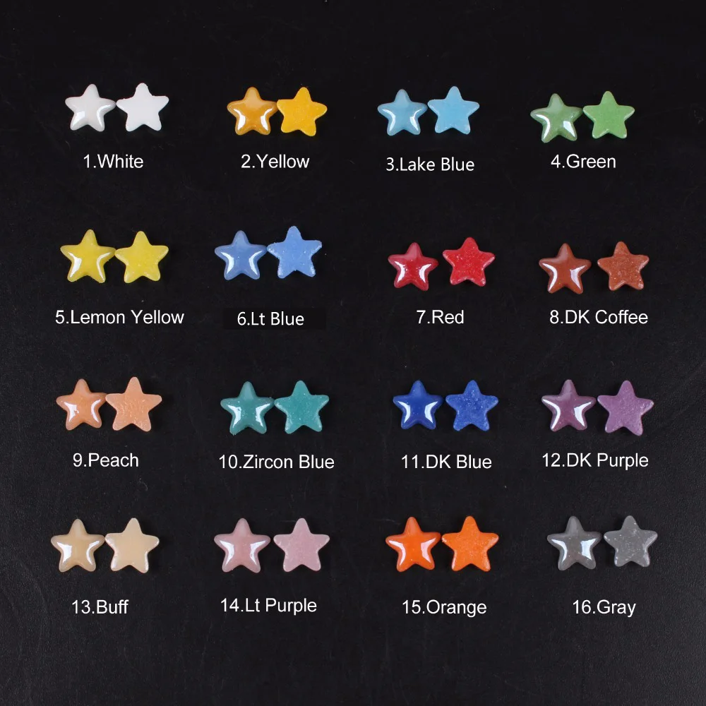 

New! Five Star Shape Nail art Ceramic Bead 18 Color Mix color 4mm/8mm DIY Craft Flatback Pearl Stones For Nail art free shipping