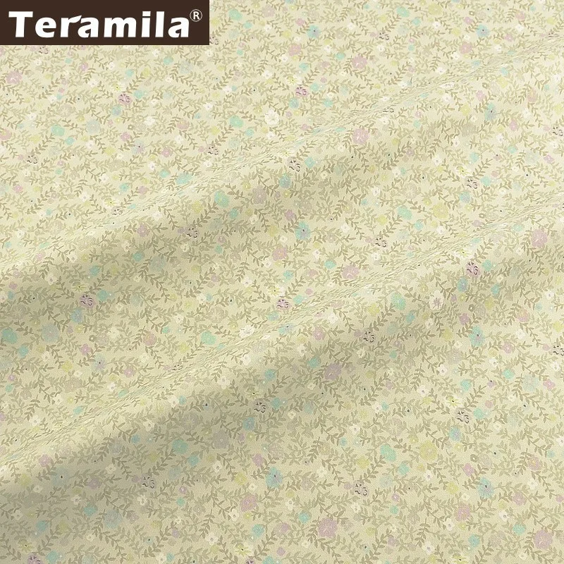 Teramila100% хлопок Цветы Ткань стеганый Tecido Вышивание лоскутное Telas DIY Tissus Au метр платье Домашний текстиль одежда для малышей