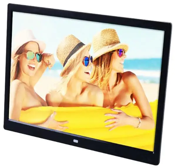 Черный 1" HD 15 дюймов TFT-LCD 1280*800 цифровая фоторамка фотоальбом часы MP3 MP4 кино рекламный плеер с удаленным рабочим столом - Цвет: Черный