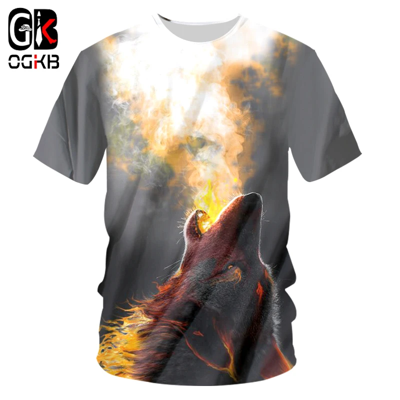 OGKB Новое поступление футболки с животными крутая 3D Футболка принтом пожарного