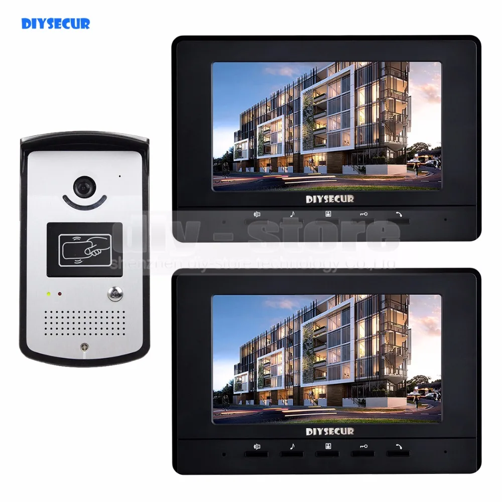 DIYSECUR 800x480 7 дюймов видеодомофон дверной звонок Интерком Домашняя безопасность