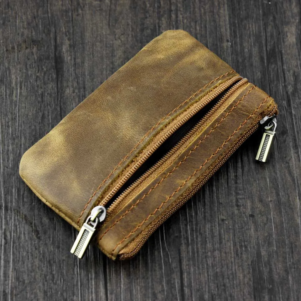 Кошелек мужской женский винтажный из натуральной кожи на молнии | Багаж и сумки