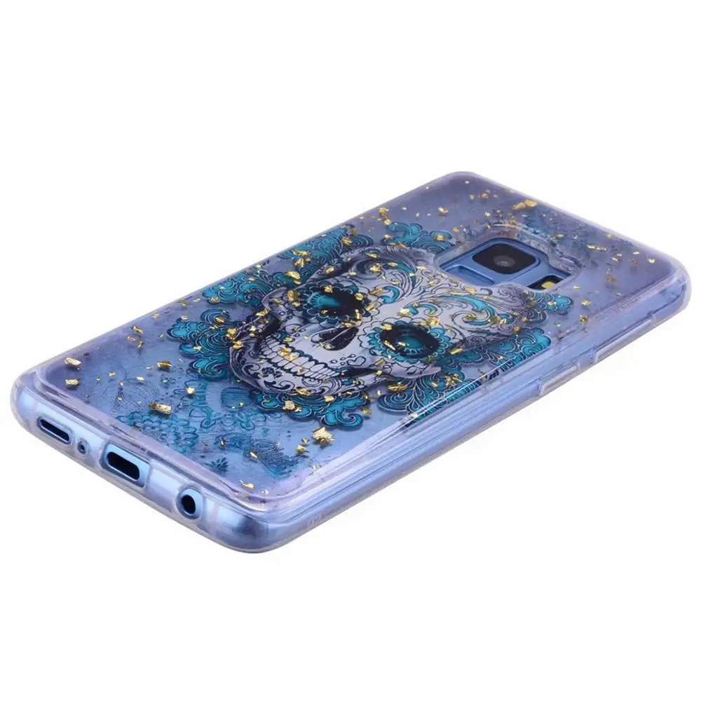 Эпоксидный чехол для телефона iPhone S9 S10 Plus прозрачный из ТПУ с цветком Samsung note 8 9 A30