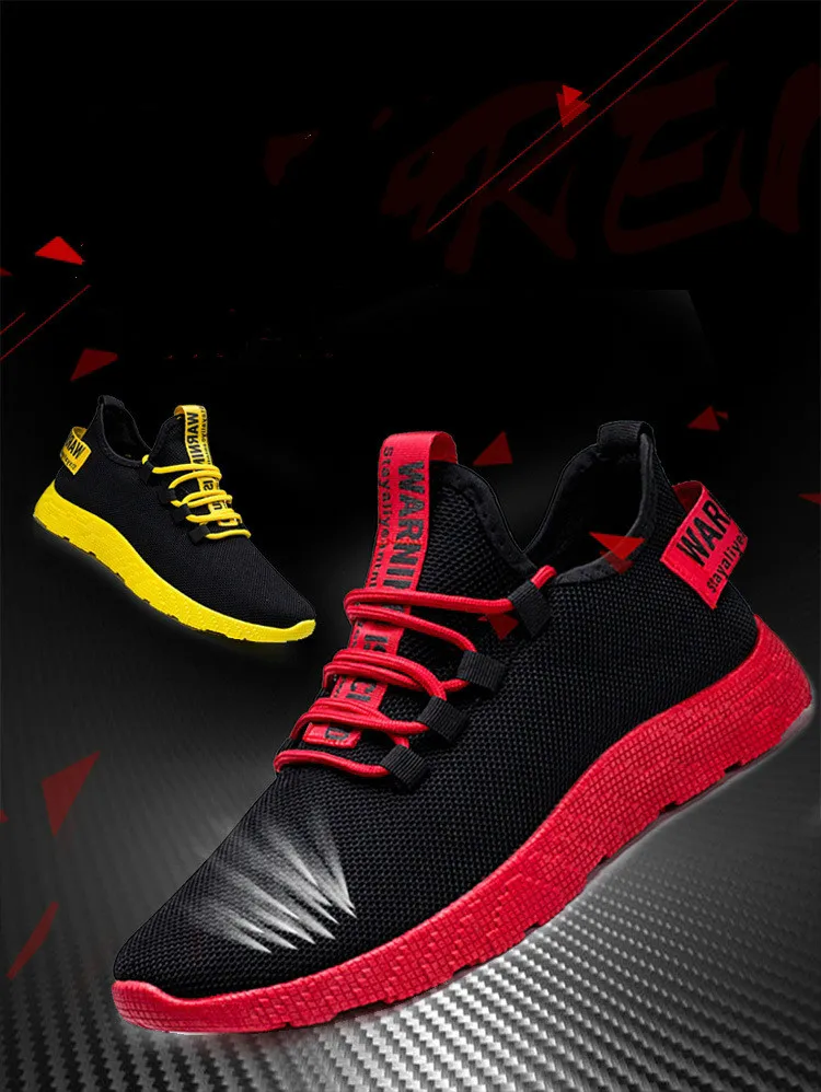 Men Sneakers New Breathable Lace Up Men Mesh Shoes Fashion Casual No-slip Men Vulcanize Shoes Tenis Masculino