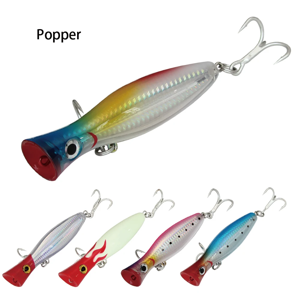 12cm 16.5cm Hard Lure Big Popper 6 Colors Top Water Fishing Lures Crankbait Minnow Swimming Crank Baits pesca | Спорт и развлечения