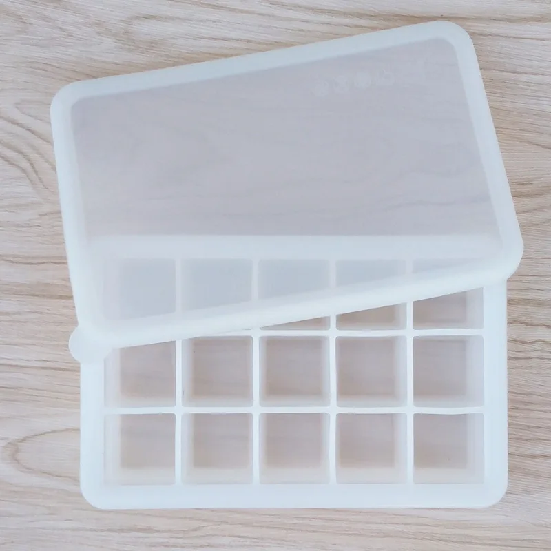 15 сетки квадратные из Силикона Ice Cube чайник Форма льда конфеты торт шоколадный пудинг формы легко-релиз Ice Cube лотки формы - Цвет: Transparent