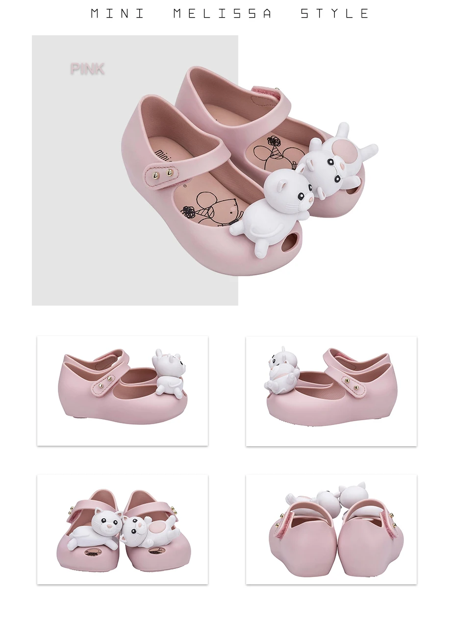 Mini Melissa Ultragirl Mini/Новинка года; летняя прозрачная обувь для мальчиков и девочек; нескользящие прозрачные сандалии с медведем для девочек; Детские пляжные сандалии для малышей