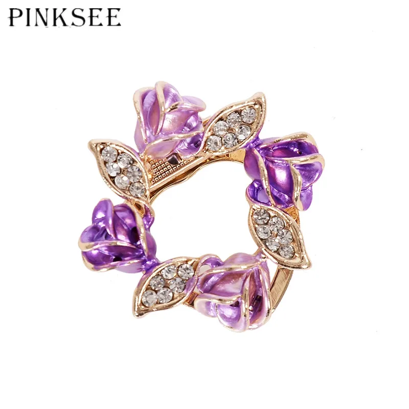 Булавки ksee Хрустальная роза цветок брошь горный хрусталь Шарм Броши подарок на