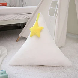 White triangle Фэнтези желтая звезда Луна Корона сердце форма плюшевая подушка мягкая подушка для дивана стула подушка из искусственного меха кролика спинка для кормящих девочек - Цвет: White triangle