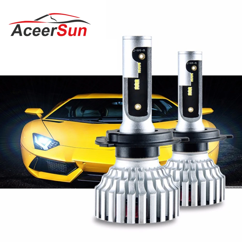 Aceersun H4 H7 светодиодный фар автомобиля H1 H11 Hi Lo луч 6500K 60W 8000LM Conversion Kit 12v 24v зэс 9005 HB3 9006