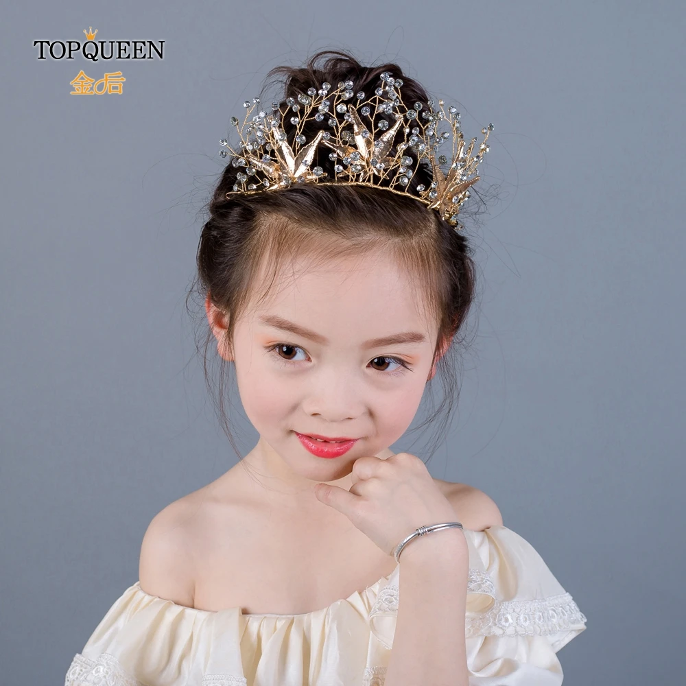 TOPQUEEN HP216 головная повязка для невесты Золотая свадебная корона Стразы подружки