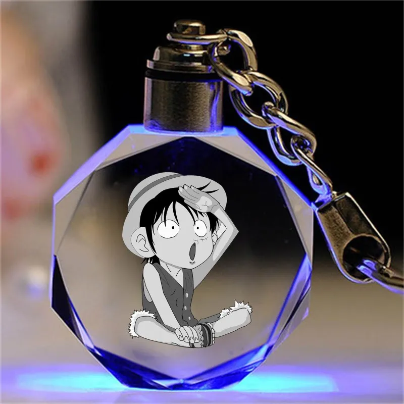 keychain Новинка аниме одна деталь четыре императора Шанкс соломенная шляпа Луффи ПВХ фигурка кукла ребенок Луффи Коллекционная модель игрушки фигурка - Color: keychain