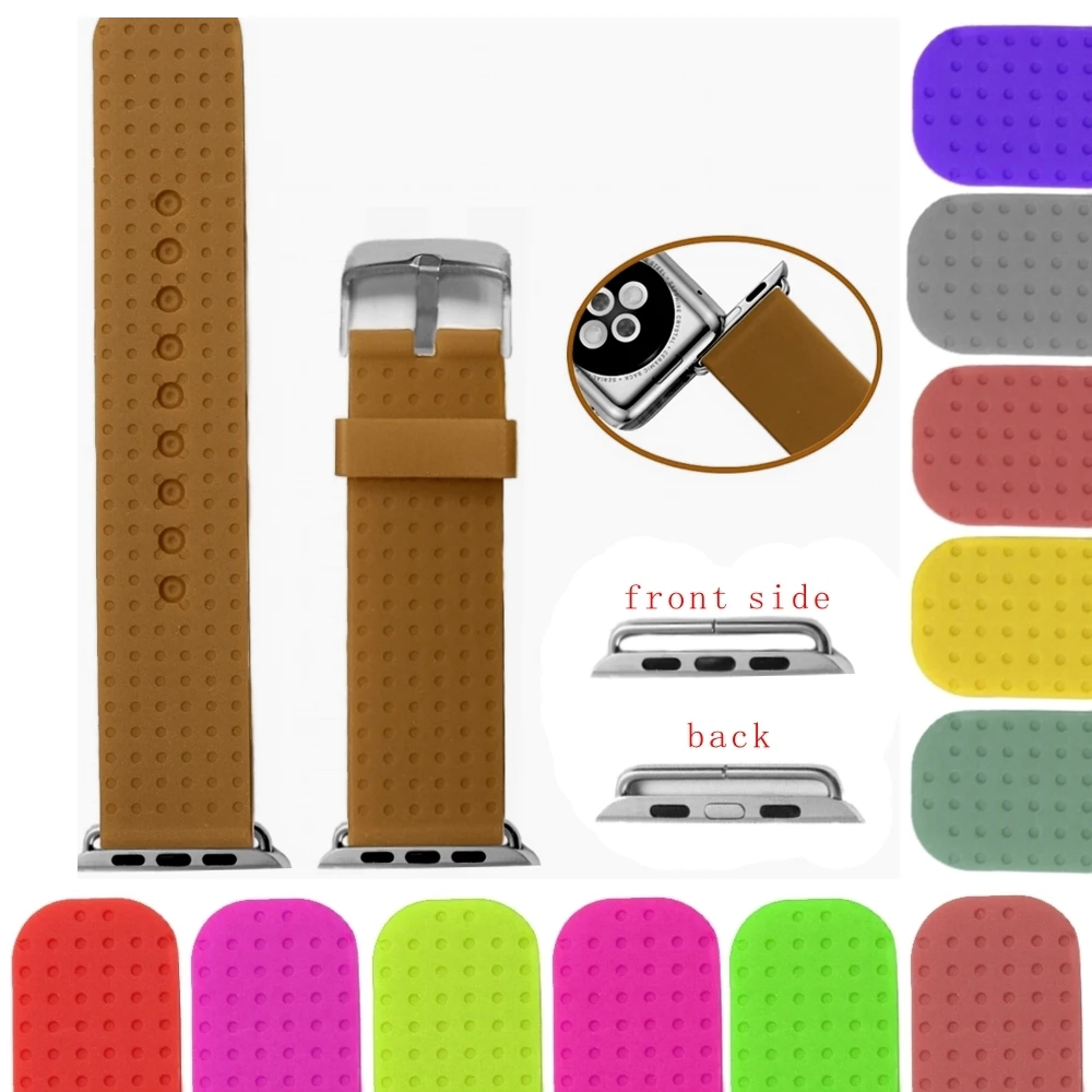 38 мм коричневый цвет силиконовые желе резиновые Смарт часы с заменой ремешка для