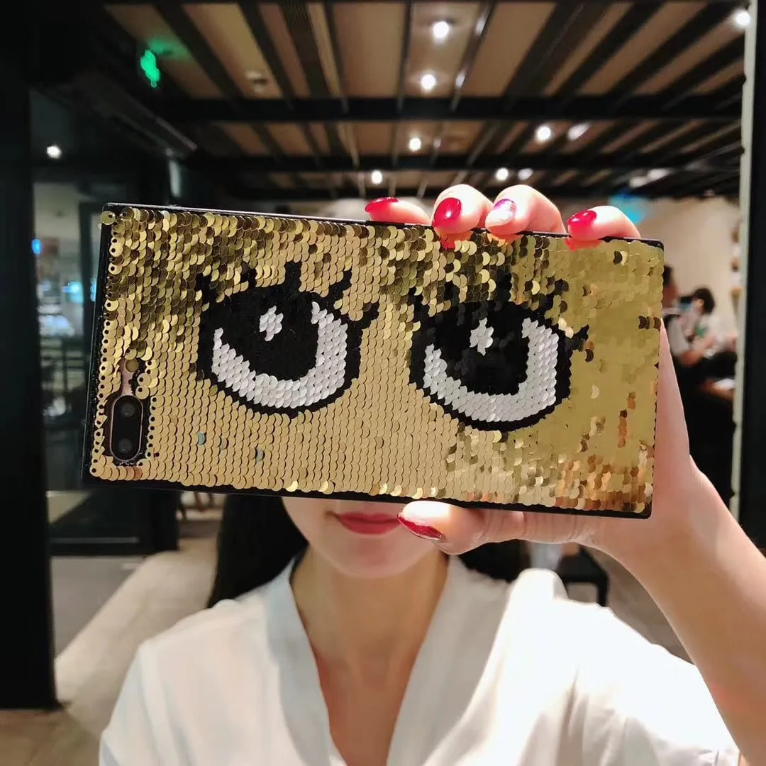 Gold Роскошный Блестящий 3D чехол для телефона с блестками, чехол для iPhone 6 6s 7 8 X, меняющий цвет, блестящая задняя крышка для iPhone XR XS Max - Цвет: Gold