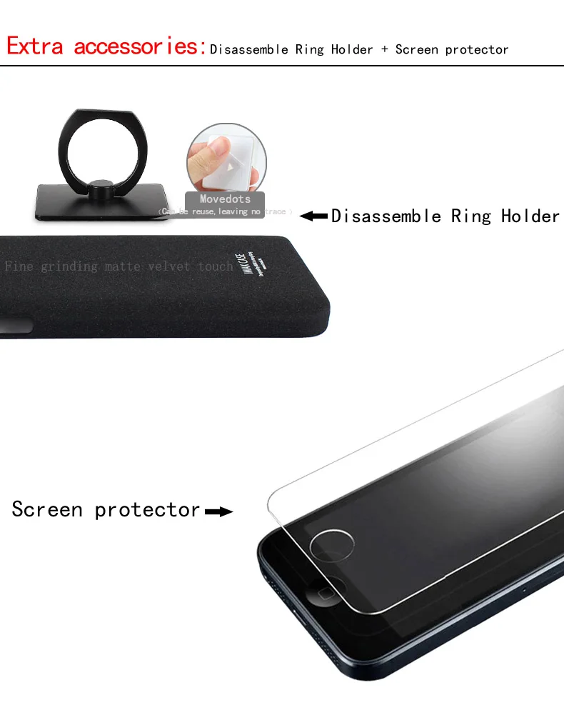 IMAK for LG G6 Case Cover Hard PC Plastic Matte Frosted Stand For Dual H870DS Protective Shield + Ring Holder |