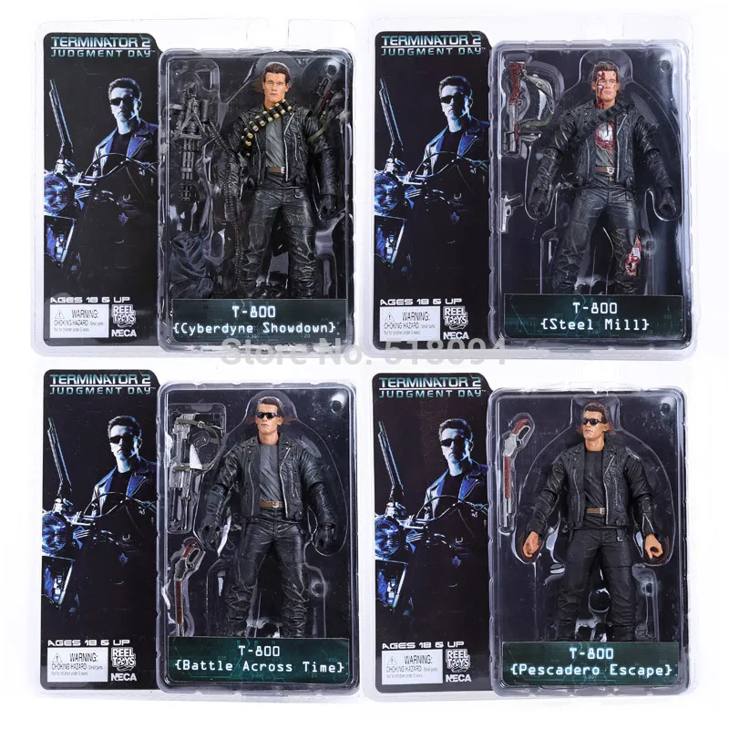 Фигурка NECA The Terminator 2 T-800 Cyberdyne Showdown Across Time Pescadero Escape Steel Mill ПВХ коллекционная
