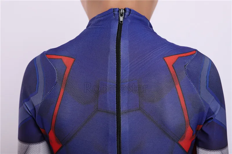 Newest Children Avengers Endgame Captain America Cosplay Costume for Boys Superhero Zentai Bodysuit Suit Jumpsuits Full Set