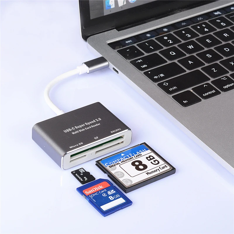Type C штекерное устройство для чтения карт CF SD TF USB 3 1 высокая скорость в OTG