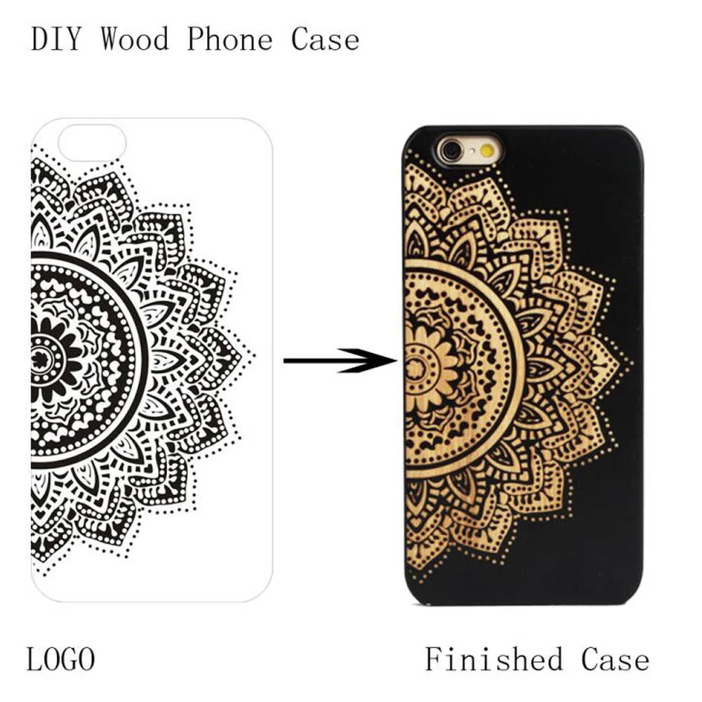 2017 Hot Sale New Laser Engrave Real Wood and plastic Custom Any Pattern DIY Logo For IPhone 6/6s/6plus/6sPlus 4.7 Inch 5.5inch |