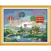 everlasting love christmas colorful balloons ecological cotton chinese cross stitch 11ct 14ct printed new year sales promotion