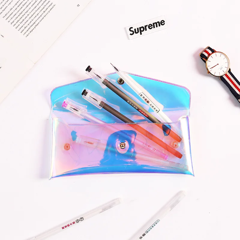 Простая прозрачная лазерная сумка для девушек прекрасная карандашей Корейская