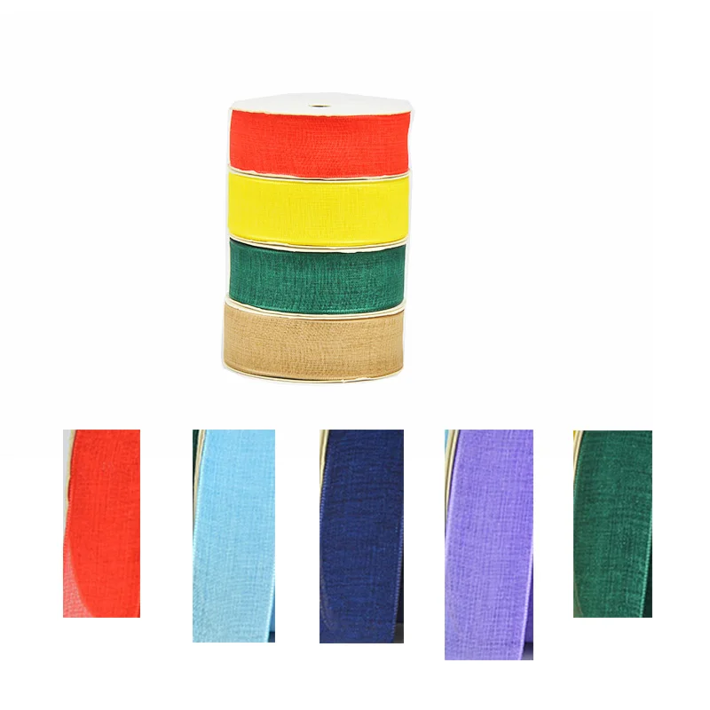 

Cotton Linen Ribbon 1" 25MM For DIY Hairbow Crafts Decoration Tape