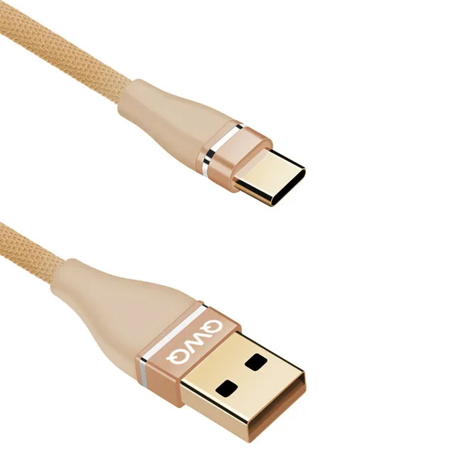 Gold 3,0 Тип C USB Дата-кабель для samsung galaxy huawei зарядное устройство с быстрой зарядкой, USB кабель для мобильного телефона зарядный провод, usb-кабель для xiaomi Redmi USB кабель - Цвет: Gold